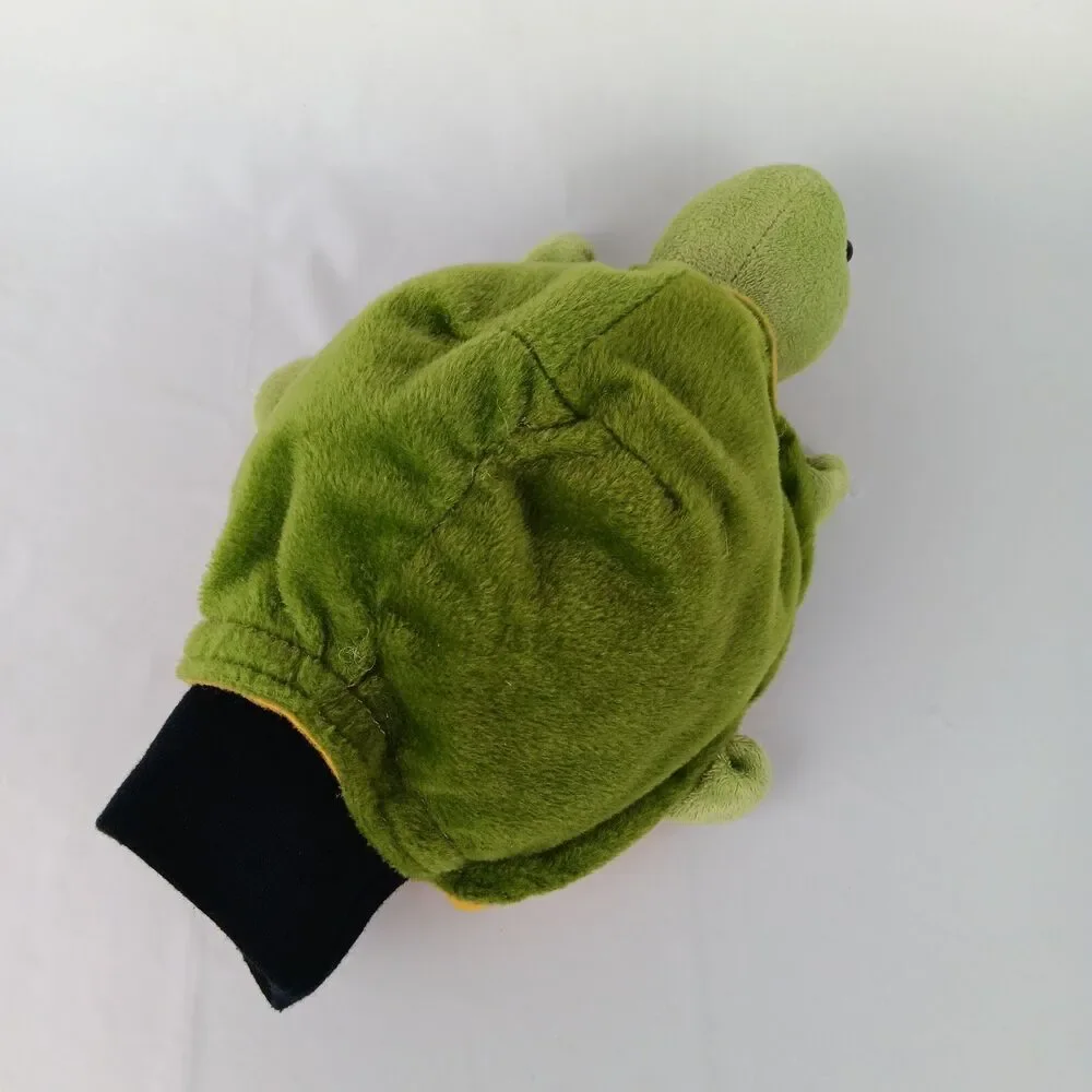 Beleduc Green Turtle Tortoise Hand Puppet Plush 10 inch Stuffed Animal Toy